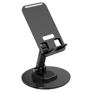 360度金屬手機支架 Set 2個 鋁合金折疊手機架 高度可調節, 經典黑, 1組