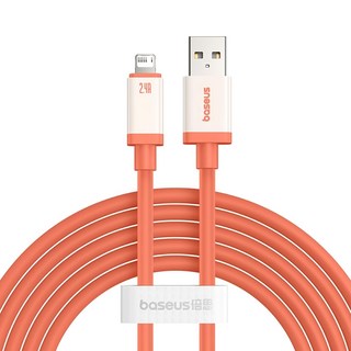 Baseus 倍思 防凍系列 USB-Lightning 2.4A 快充傳輸線, 2m, 丹霞砂岩, 1條