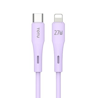 TOTU 拓途 液態矽膠 膚感系列 Type-C-Lightning PD充電線傳輸線快充線, 1個, 1m, 紫色