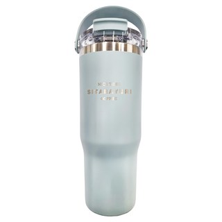 Sitarayuri 304不鏽鋼手提軟把雙飲冰霸杯 ZF-004 9 x 24cm 900ml 藍色, 1個