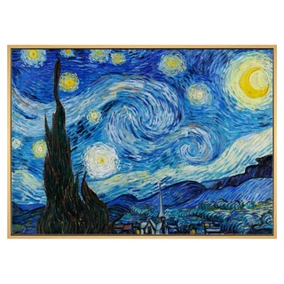 菠蘿選畫所 梵谷 星夜 掛畫 AVAR4613D, 木色
