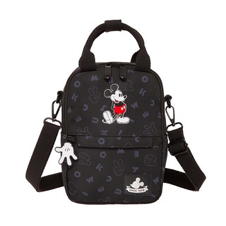 MICKEY MOUSE 米奇 復古米奇 兩用後背包 黑色 100%聚酯纖維, 16 × 9 × 22cm