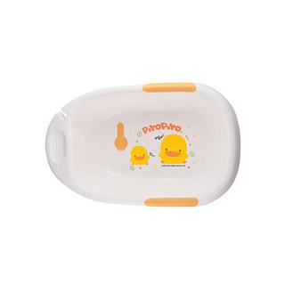 PiYOPiYO黃色小鴨雙色豪華造型浴盆 可搭配浴盆網床寶貝洗澡更安心, 白色, 1個