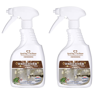 GBPH好寶貝 玻璃皂垢清潔噴霧 檀香鮑勃 99.9%抗菌 法國天然植物萃取精油 適用於浴室玻璃/浴缸/水龍頭, 500ml, 2瓶