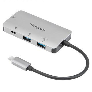 Targus ACH228 USB-C集線器 100W充電 USB 3.2 Gen 1高速傳輸 銀色, 1個