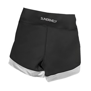 SUNERMELY 韓版收腹提臀鯊魚褲 運動健身塑身, F(40~65kg), 黑色