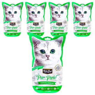 Kit Cat 呼嚕嚕肉泥, 雞肉 + 扇貝, 60g, 5袋