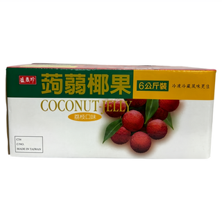 盛香珍 蒟蒻椰果小果凍量販箱 荔枝口味, 6kg, 1盒