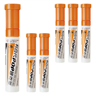 利百代 907-06-or 嘜克筆 6支/盒 3~6mm 斜方尖 POP海報筆 手帳裝飾筆, 橙色