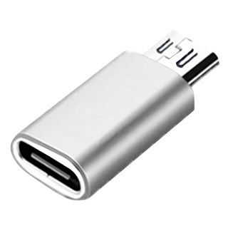 CorPro 核心聯環 Type-C母轉MicroUSB公 OTG鋁合金轉接頭, 1個, 10cm, 銀色