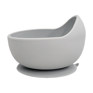 矽膠吸盤蝸牛碗 耐熱220度 容量350ml, 山嵐灰色, 3個