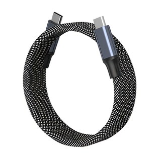 Magtame 240W 圓線款磁性快收納充電傳輸線 雷電版 Type-C to Type-C, 1m, O-Magcable 藍色 + 黑色, 1條