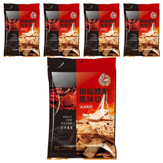 馥珍軒 椒麻鱈魚風味切片, 麻辣夠勁，食材嚴選，厚切鱈魚切片+特製麻辣醬料, 120g, 5包