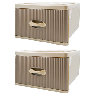 KEYWAY 聯府 XL風尚抽屜整理箱 26L 475 x 400 x 250mm, 咖啡色, 2個