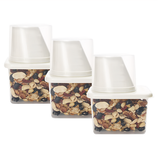 youhouse 多用途冷藏保鮮盒 3入 400毫升 象牙白 PP塑料, 1組