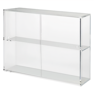 MUJI 無印良品 壓克力展示盒 附門 大(33.6 x 8.4 x 24.4cm), 2層, 透明色