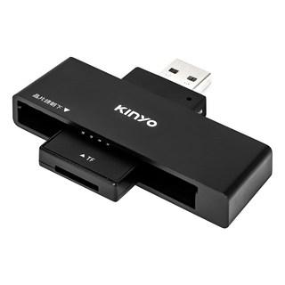Kinyo 多合一晶片讀卡機 23.5 x 11 x 65mm 15g, KCR-356, 1個