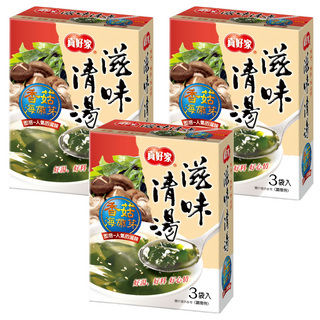 真好家 香菇海帶嫩芽湯 3包, 26.7g, 3盒