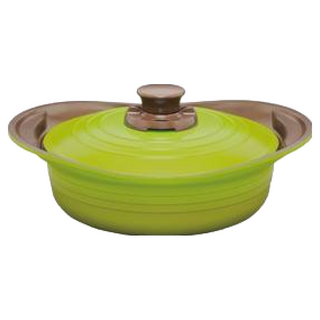 IRIS OHYAMA 繽紛多用途無加水調理鍋 淺型 MKSS-P24S, 24cm, 綠色, 1個