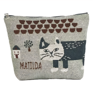 kUSUgURU JAPAN 日本眼鏡貓 Matilda-san系列 Gobelin編織設計小物萬用收納包