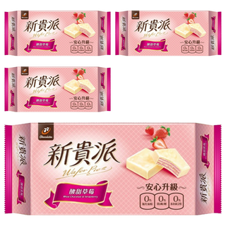 新貴派 草莓口味夾心餅乾 白巧克力淋面, 117g, 4包