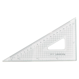 Nationart 方眼切割三角板, 壓克力製, 20cm/30cm, T05-CT20A, 1個