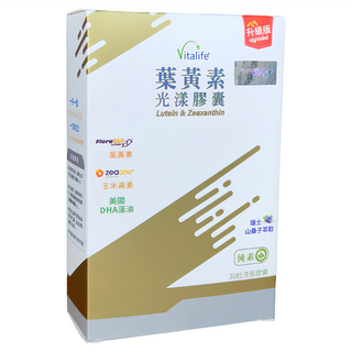 Vitalife 葉黃素 光漾膠囊 含FloraGLO葉黃素 ZeaONE玉米黃素 美國DHA藻油 瑞士山桑子萃取 30顆, 1盒