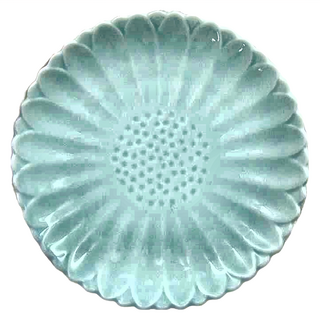 石丸波佐見燒 八重菊小盤 天空藍, 12.5 x 12.5 x 1.7cm, 1個