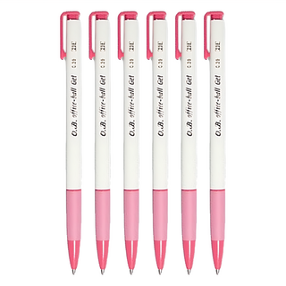 O.B 中性筆 238-6P 書寫流暢 色彩鮮明, 粉色 + 白色, 6支