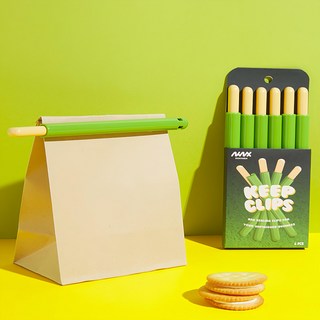 Niknax Keep Clips巧克力棒造型多用途密封棒 封口夾, 6入, 1.5 x 20.4 x 8.0cm, 1組, 1個