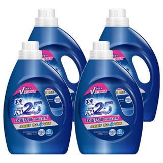 毛寶 PM2.5 除霉防螨抗菌 洗衣精 V型潔淨因子 奈米級洗淨 百里香精萃 棕櫚油植物性配方, 2.2kg, 4瓶