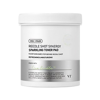 VT COSMETICS 增效爽膚棉片 REEDLE SHOT SYNERGY SPARKLING TONER PAD 清爽保濕, 80片, 1罐