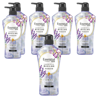 Essential 逸萱秀 香氛精油修護洗髮精 薰衣草&鳶尾 0矽靈水感配方, 700ml, 6瓶
