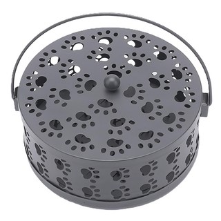 喵汪森林 簍空腳印造型 蚊香盒, 黑色