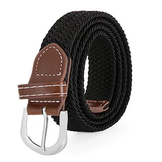 德利生活 彈性編織腰帶 多色可選 男女適用, 黑色, 1條, 100-105 x 3.2 x 0.4cm