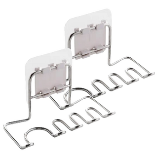 FANCY LIFE 壁掛式創意牙刷架, 銀色, 2個