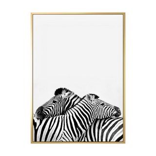 斑馬I, 斑馬圖案藝術掛畫, 50 x 70cm, 金色