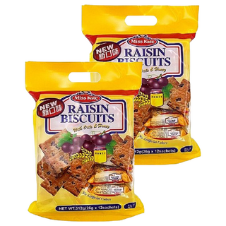 康元 Miss Kate 蜂蜜燕麥葡萄餅, 312g (26g x 12小包), 新口味, 2袋