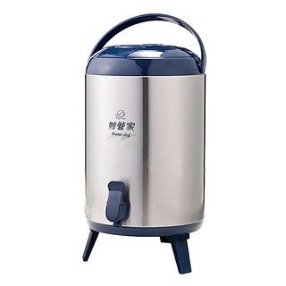 HouseKeeper 妙管家 不鏽鋼保溫茶桶, 銀色 + 藍色, 9.5L, 1個