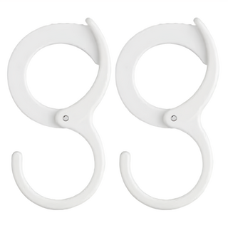 KM 日式萬用S型 卡扣掛鉤/橫桿掛鉤, 白色, 2個