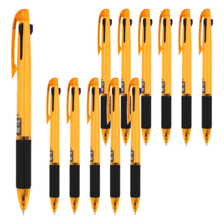 JAVAPEN Jet 3 Ball 油性三色筆套裝 0.38mm, 黃色, 12支