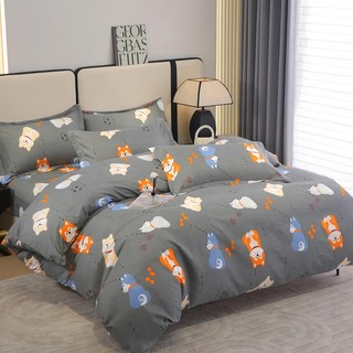 MIT 舒柔棉 鋪棉 100%聚酯纖維 5x6.2, 柴犬先生, 床包152 x 188cm + 枕套45 x 75cm, 床包+枕套組