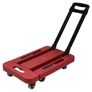 FOSO 耐重六輪折疊便攜手推車,紅色,伸縮底盤設計,輕鬆搬運重物, 1個