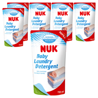 NUK 嬰兒洗衣精補充包 750ml 無螢光劑添加 無化學殘留 無需額外柔順劑, 6包