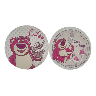 收納王妃 珪藻土軟式杯墊 圓 2個, 熊抱哥甜點店 桃紅色 + 白色, 1組