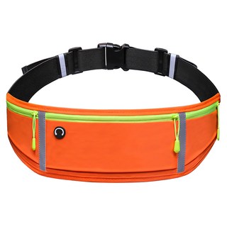 ZQK 多功能健行跑步夜光安全腰包, 橘色, 1個