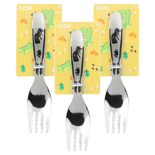 KOM 316不鏽鋼兒童叉, 恐龍, 13.3 x 2.7cm, 3個