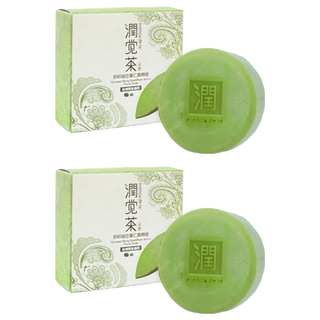 茶寶 潤覺茶 茶籽綠豆薏仁潔顏皂, 溫和潔淨調理肌膚暗沉, 100g, 2個