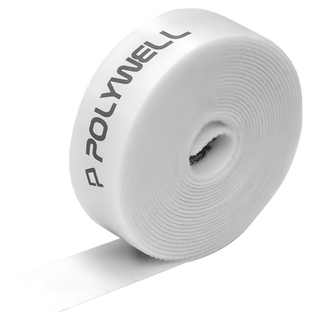 POLYWELL 寶利威爾 魔鬼氈束帶 可DIY自行裁切 PW15-T65-0717 2 x 300cm 白色, 1捲