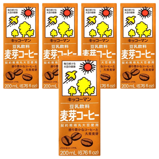 KIKKOMAN 龜甲萬 豆乳 麥芽咖啡風味 200mL, 5入